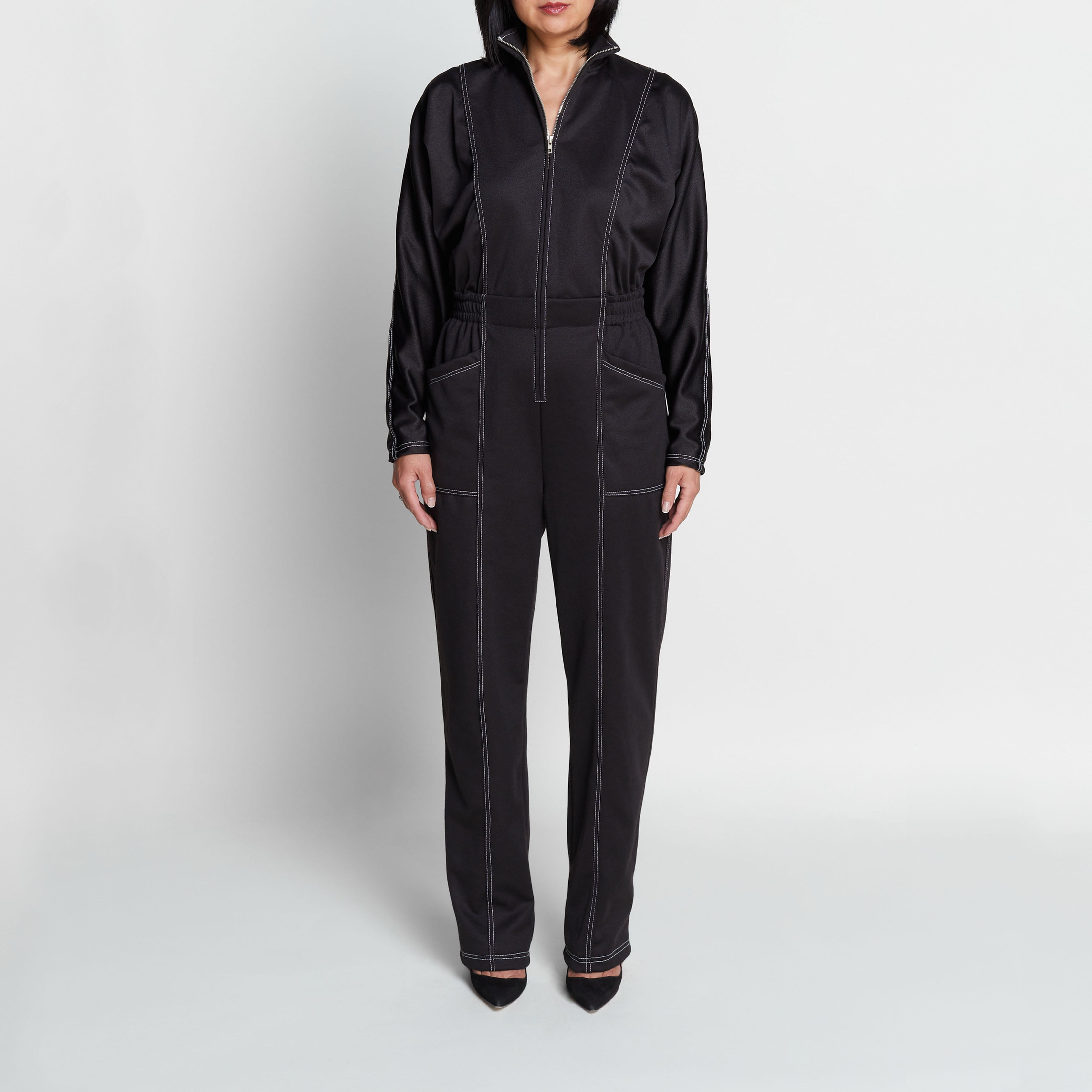 black jumpsuit boiler suit romper made in Toronto Canada
