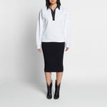 white sweatshirt women's sustainable fashion made in toronto Canada