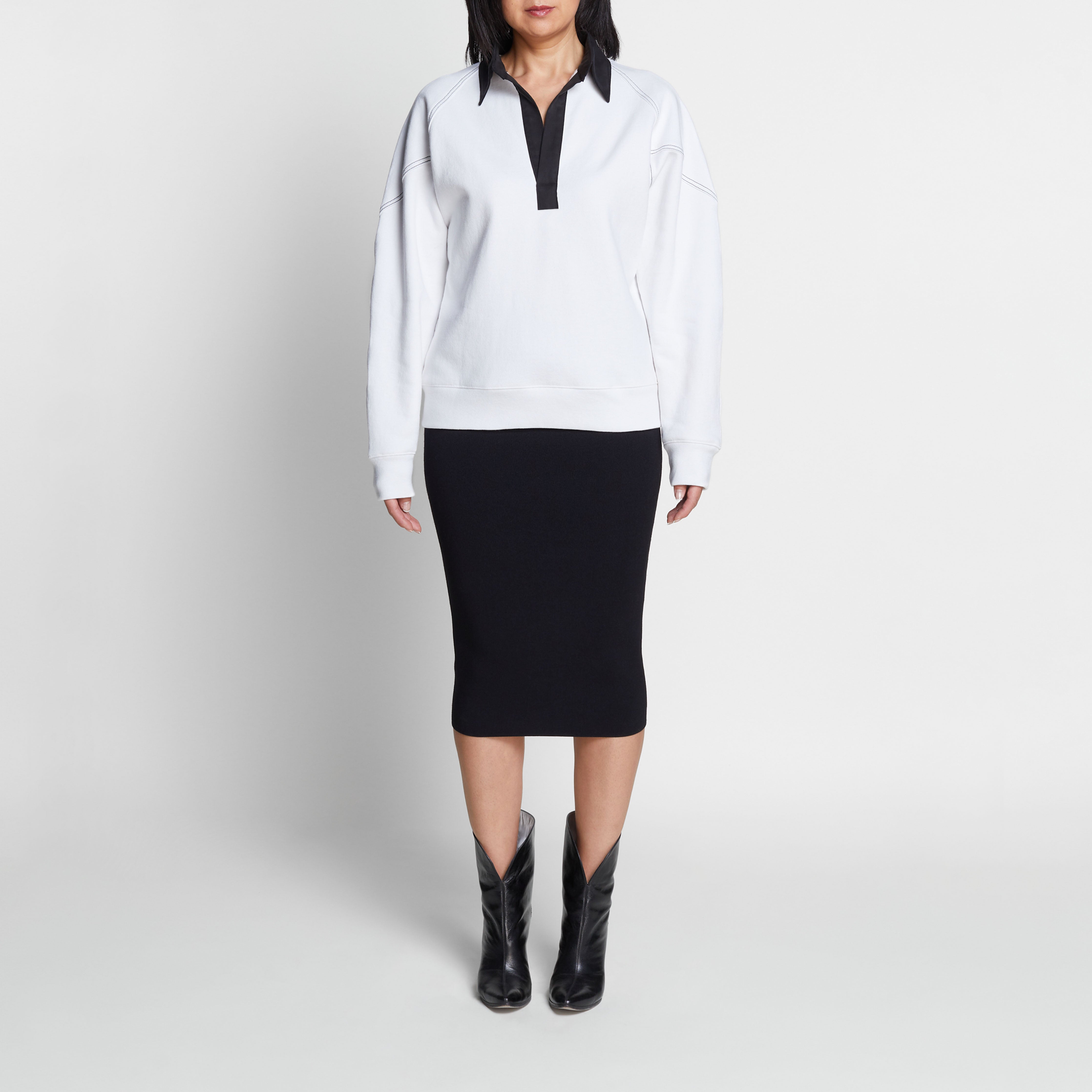 white sweatshirt women's sustainable fashion made in toronto Canada