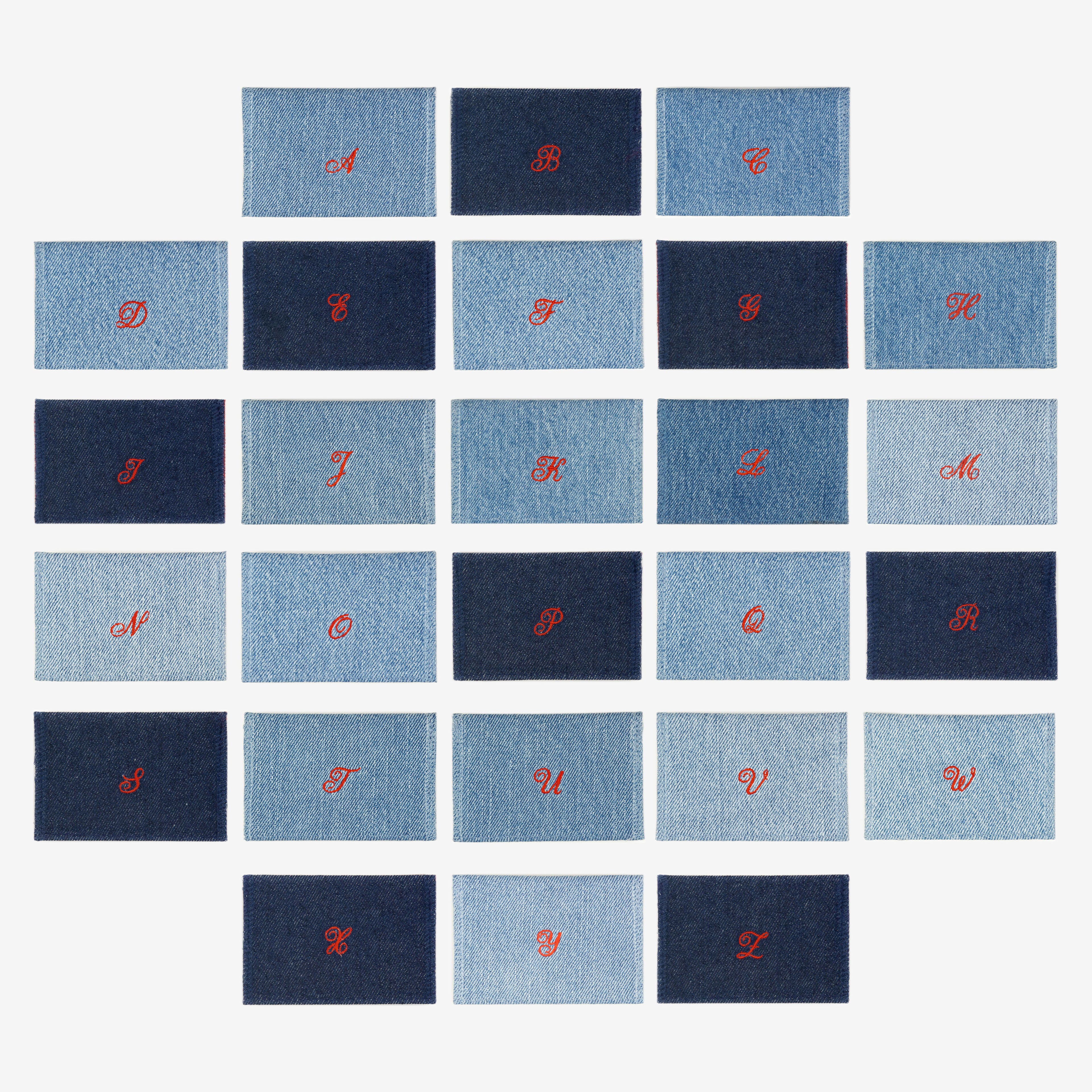 Raw Denim Monogram Cardholder