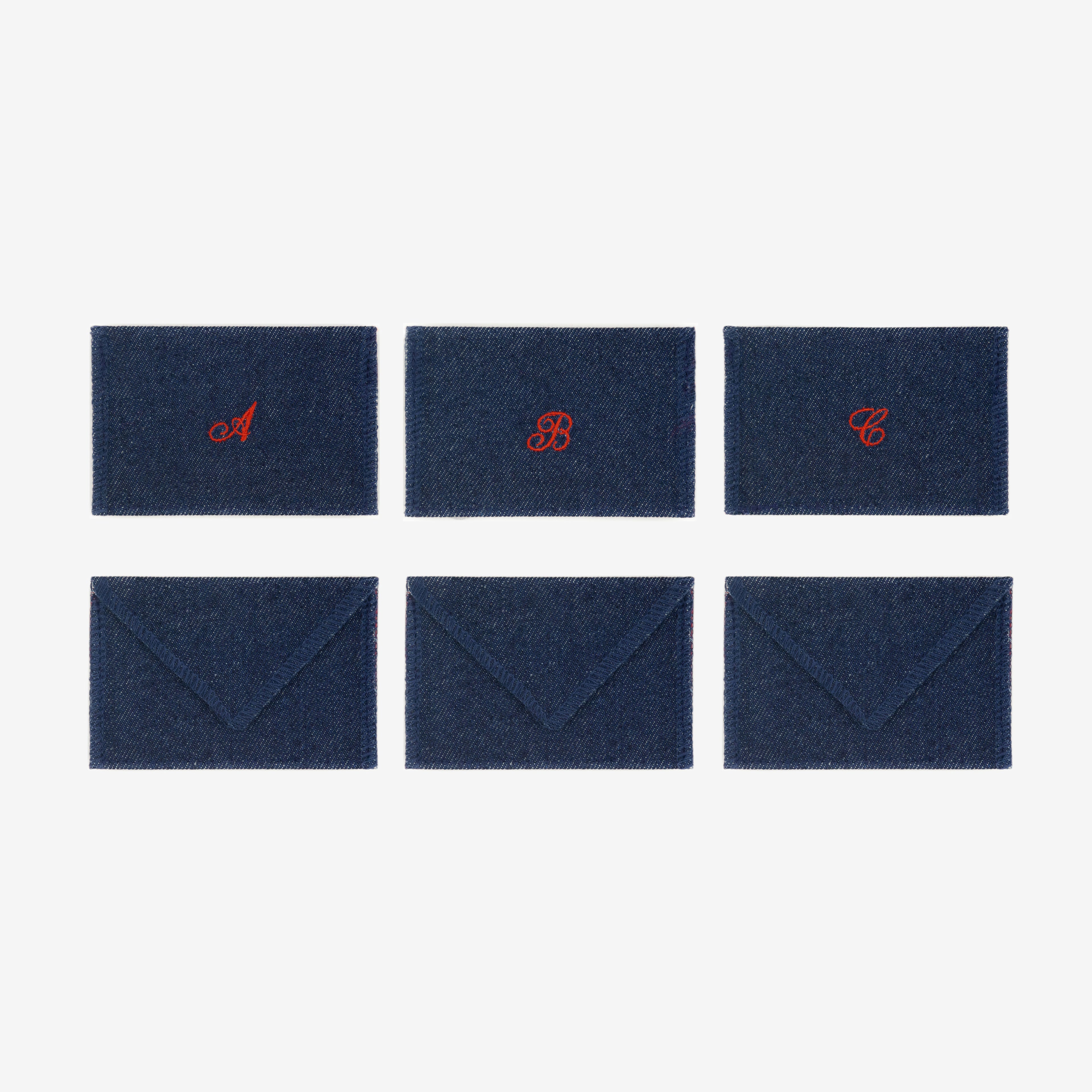 Raw Denim Monogram Cardholder