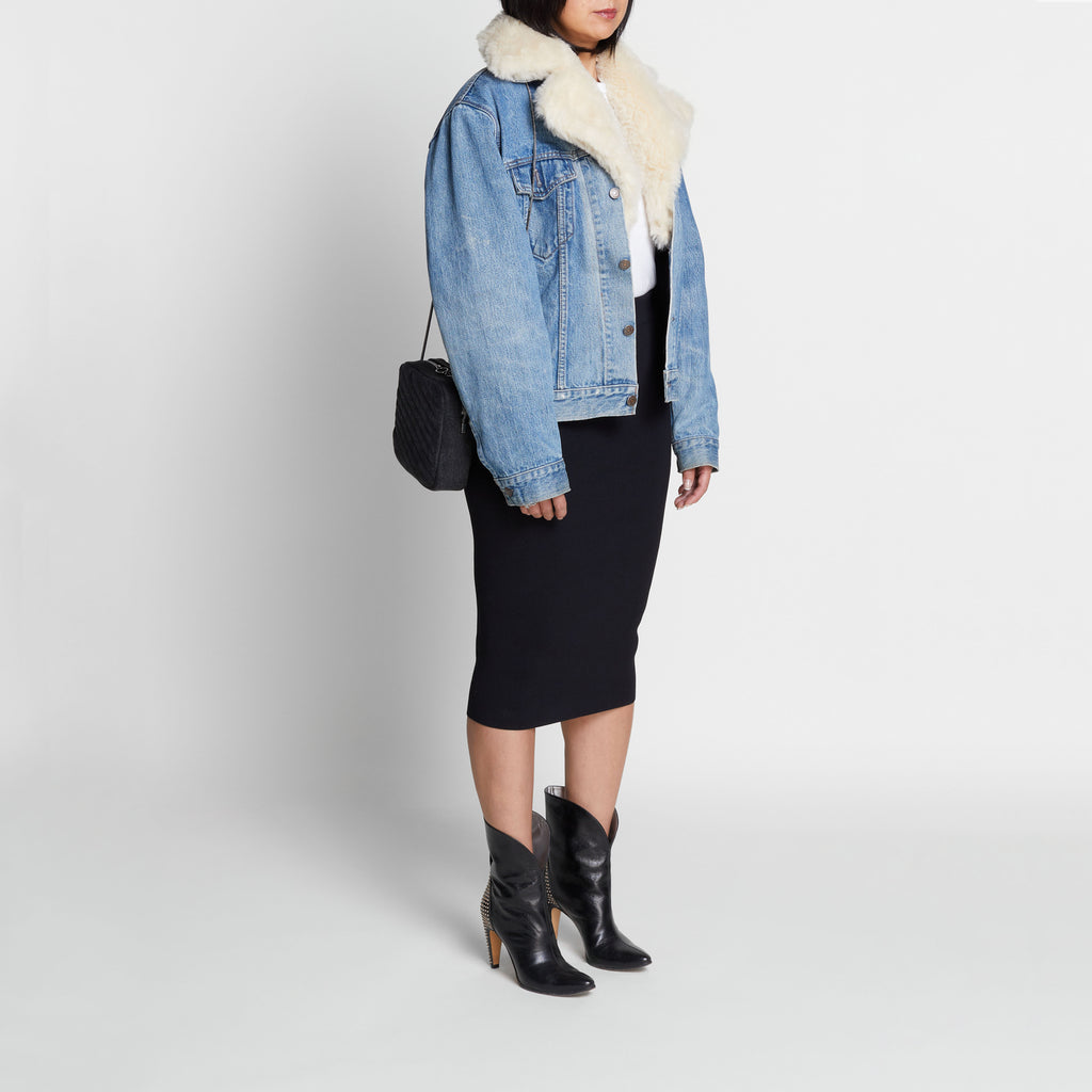 Black & White Denim Camera Bag