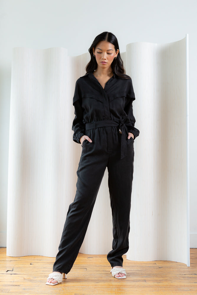 Black Tencel Victorea Jumpsuit