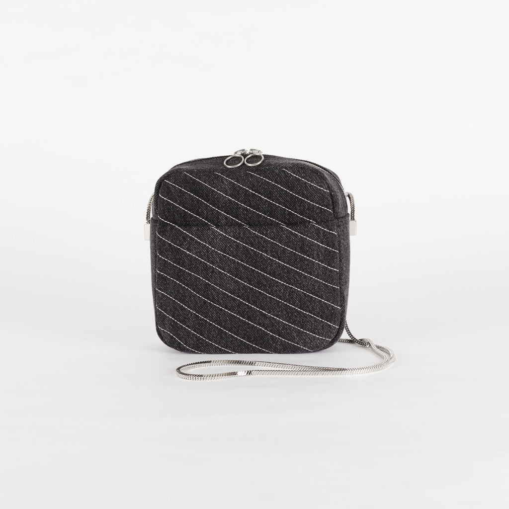 Black & White Denim Camera Bag