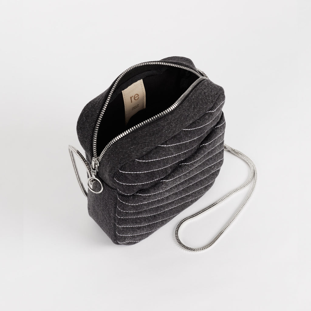 Black & White Denim Camera Bag