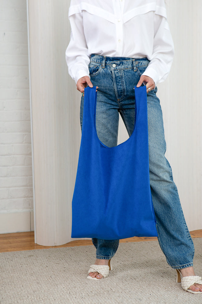 Cobalt Blue Vegan Suede Caprece Bag