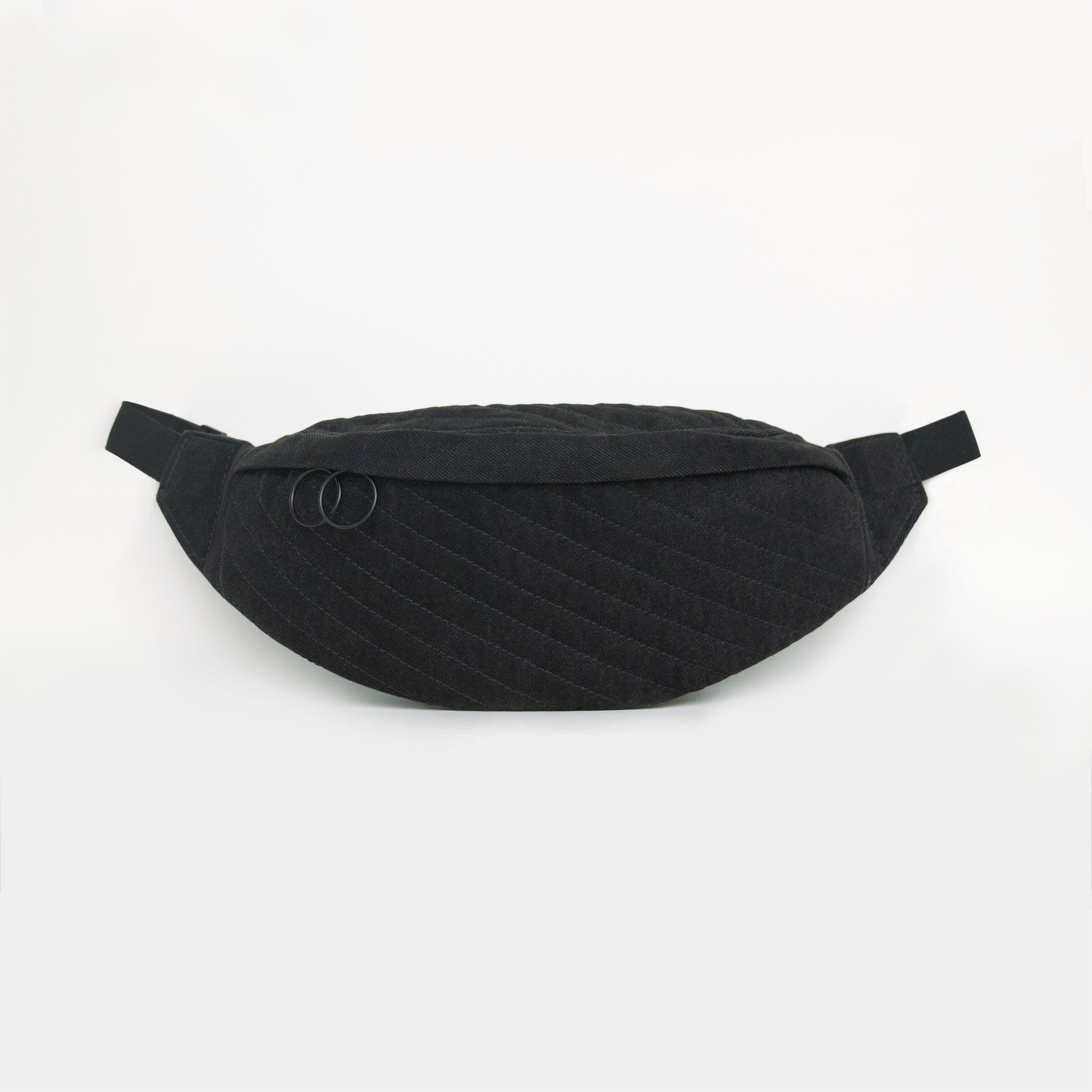 Black Denim Belt Bag