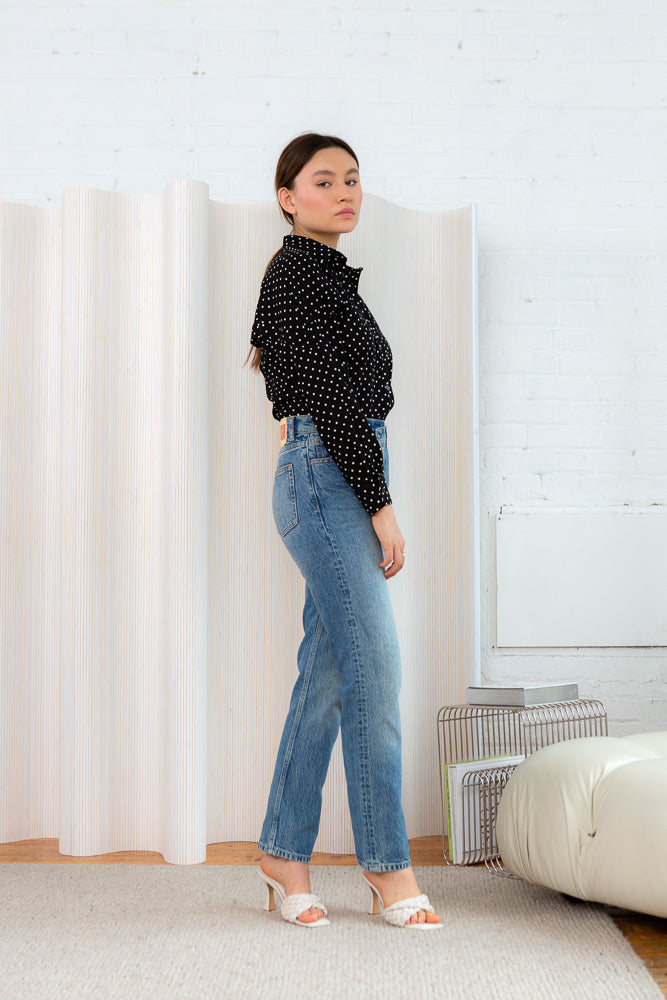 Black & White Polkadot Claire Shirt