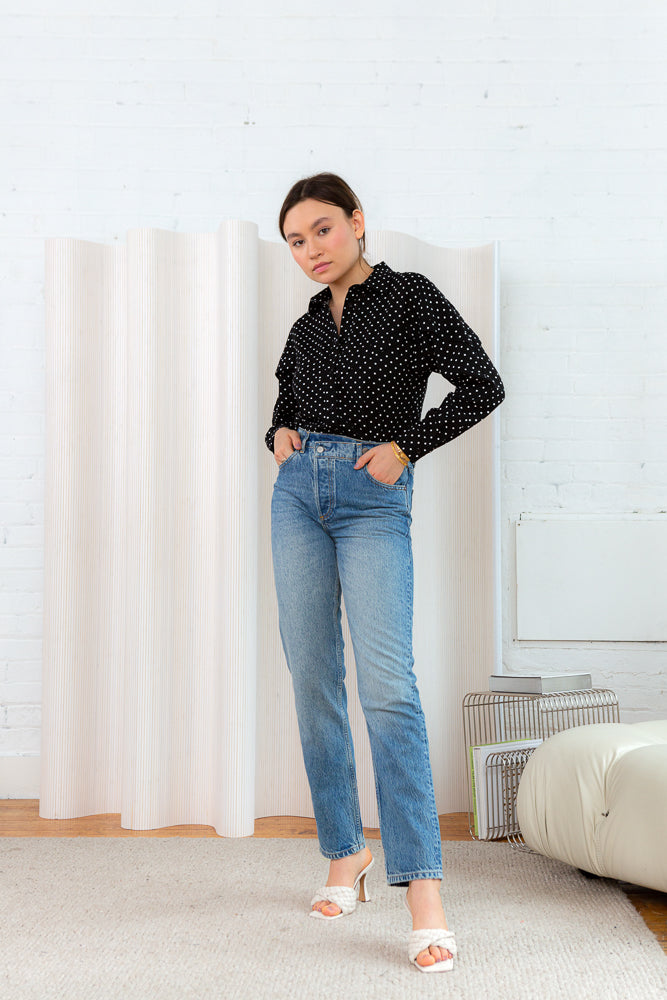 Black & White Polkadot Claire Shirt