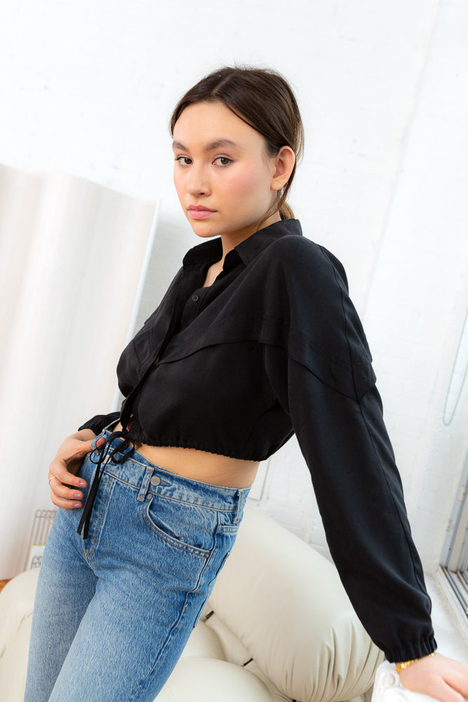 Black Tencel Theresa Blouse – re by lisa tse