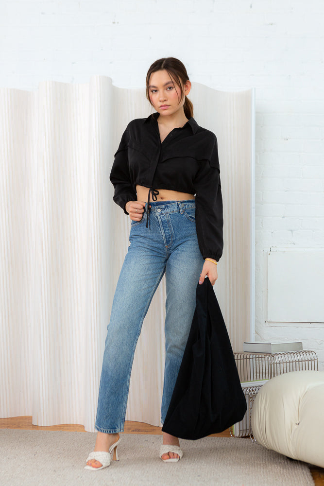 Black Tencel Theresa Blouse
